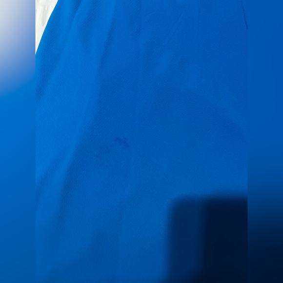 Lauren Ralph Lauren Midi Dress Women 8 Blue Crepe Belt Flutter Sleeve - Picture 5 of 13